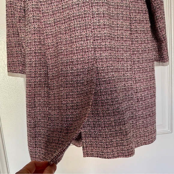 Weekend Max Mara Women’s PinkTweed Coat with Ribbon Accents Size 8 - Picture 7 of 8